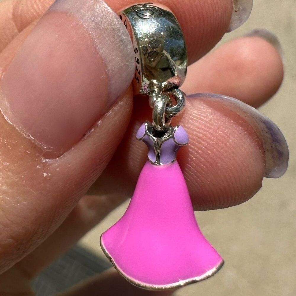 NWOT Rapunzel Tangled Dress Disney x Pandora FIT Silver Charm - Picture 4 of 12